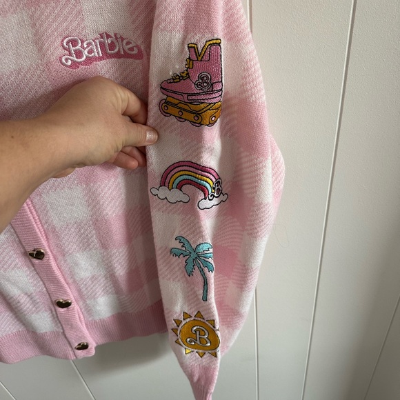 Hot Topic Barbie The Movie Pink Sweater S/M - Picture 4 of 6